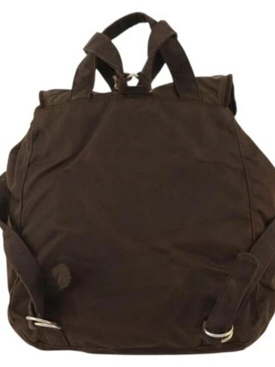 PRADA Backpack Nylon Brown Gold Auth bs33338 main image 5